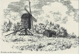 Pentekening Katingermolen standerd Pentekening J. Drent van Katinger standermolen