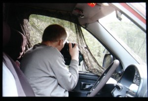 De auto als schuilhut