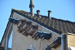Nestkasten aan de zijgevel 