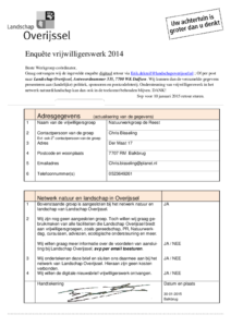 Enquête vrijwilligerswerk via Landschap Overijssel 2014.,v2